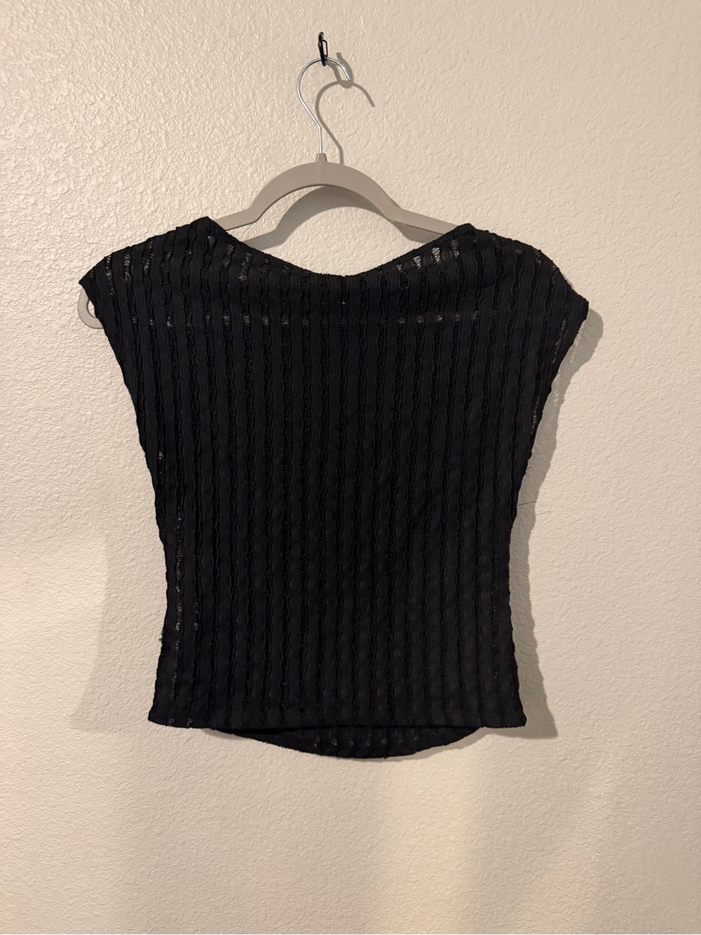 Motel Rocks Black Ribbed Short Sleeve Top and matching skirt - Picture 4 of 8